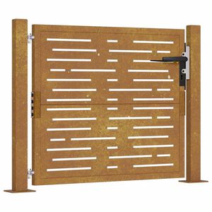 vidaXL Vrtna vrata 100x75 cm od korten čelika, kvadratni dizajn