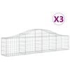 vidaXL Lučne gabionske ko&scaron;are 3 kom 200x30x40/60 cm pocinčano željezo