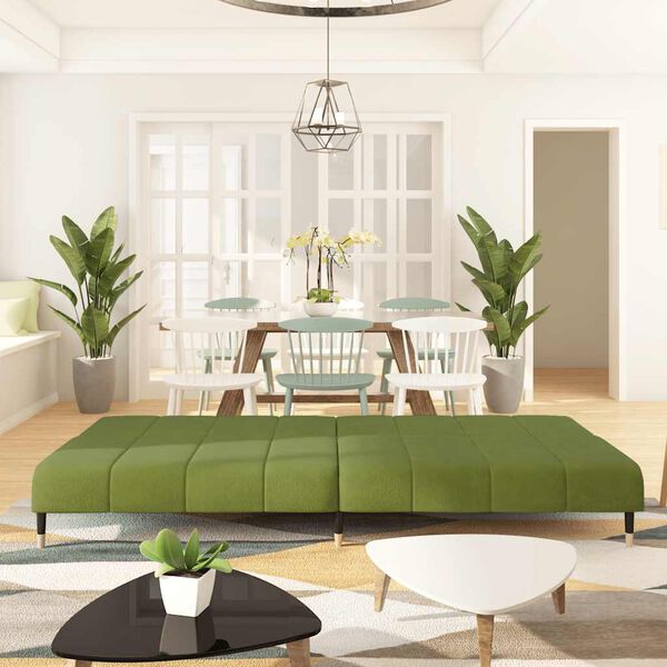 vidaXL Dvosjed na razvlačenje svjetlozeleni baršunasti