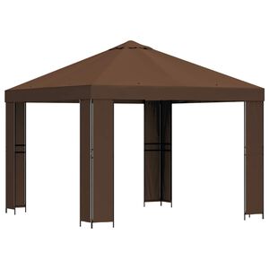 vidaXL Gazebo 3 x 3 m Smeđa Poliester i čelik 190 gsm