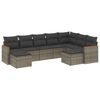 vidaXL 9-dijelni set vrtnih sofa od poliratana s jastucima sivi