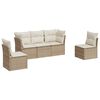 vidaXL 5-dijelni vrtni set sofa s jastucima bež od poliratana