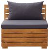 vidaXL Modularna srednja sofa s jastucima 1 kom masivno bagremovo drvo