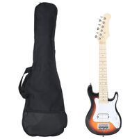 vidaXL Električna gitara za djecu s torbom smeđe-bijele 3/4 30 "