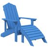 vidaXL Vrtna stolica Adirondack s osloncem za noge HDPE boja vode