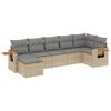 vidaXL 7-dijelni set vrtnih sofa od poliratana s jastucima bež