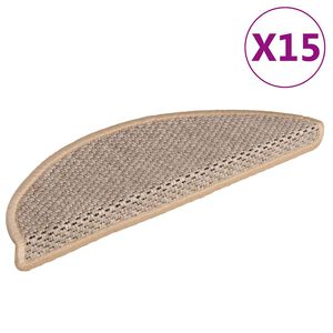 vidaXL Samoljepljivi otirači za stepenice 15 kom 56x17x3 cm svjetlobež