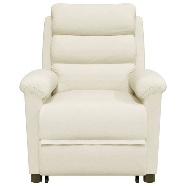 vidaXL Masažna fotelja na podizanje krem baršunasta