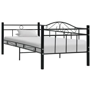 vidaXL Okvir za dnevni ležaj crni metalni 90 x 200 cm