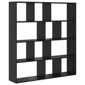 vidaXL Ormarić za knjige 12 razina 132 x 29 x 141,5 cm Crni hrast