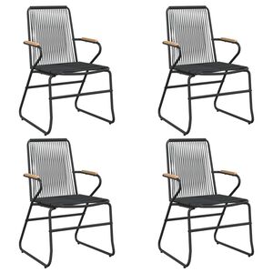 vidaXL Vrtne stolice 4 kom crne 58 x 59 x 85,5 cm od PVC ratana