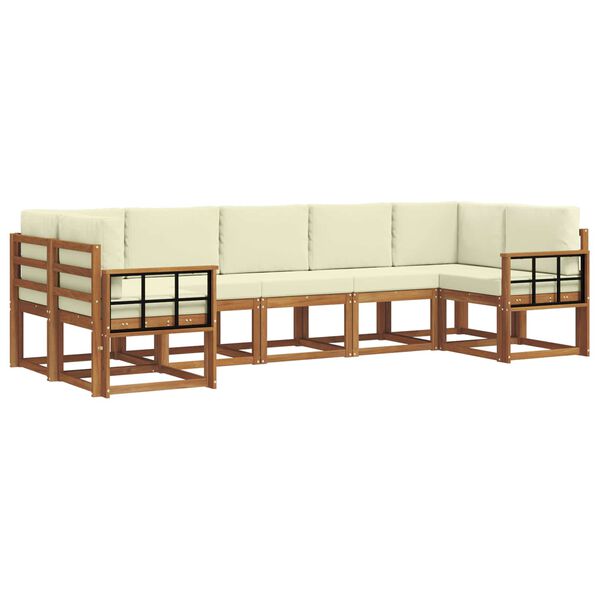 vidaXL Set vanjskih sofa s jastukom 7 pcs Prirodna i krem