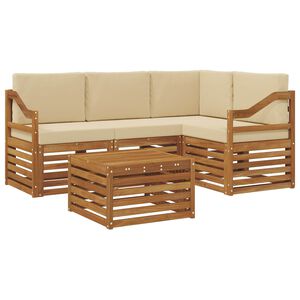 vidaXL Set vanjskih sofa s jastukom 5 pcs Prirodna i bež