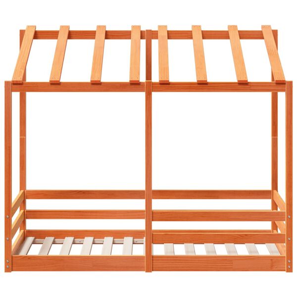 vidaXL Dječji krevet s krovom voštano smeđi 70x140 cm masivna borovina