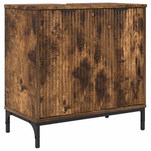 vidaXL Kupaonski ormarić za sudoper Dimljeni hrast 60,5 x 33,5 x 61 cm