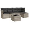 vidaXL 6-dijelni set vrtnih sofa od poliratana s jastucima svjetlosivi