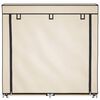 282433 vidaXL Shoe Cabinet with Cover Cream 115x28x110 cm Fabric