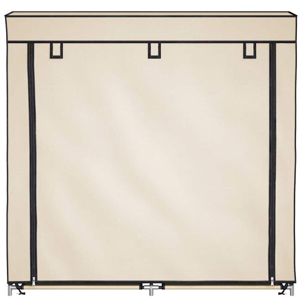 282433 vidaXL Shoe Cabinet with Cover Cream 115x28x110 cm Fabric