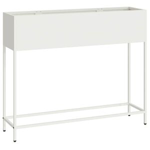 vidaXL Povi&scaron;eni Vrtni Planter Bijelo 100 x 26 x 82 cm Čelik