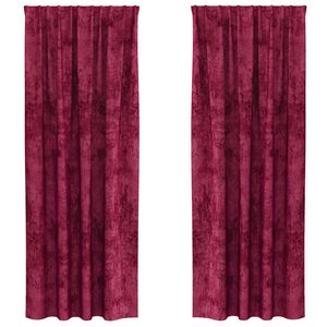 vidaXL Bar&scaron;unaste zavjese 2 pcs boja crnog vina 245 x 140 cm Bar&scaron;un