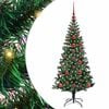 vidaXL Umjetno predsvijetljeno božićno drvce Zelena 120 cm PVC i metal