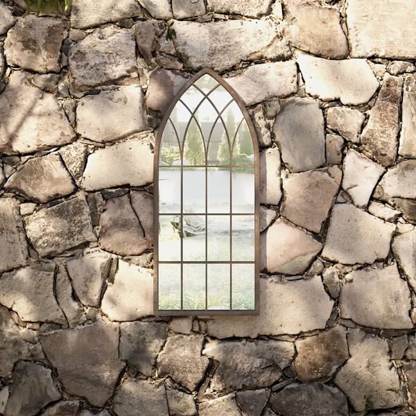 vidaXL Vrtno ogledalo boja pijeska 70x30 cm željezno vanjska upotreba