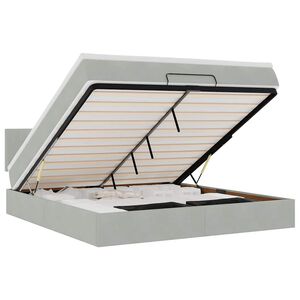 vidaXL Otomanski krevet s madracem svijetlosivi 160x200 cm bar&scaron;unasti