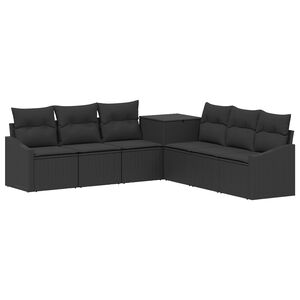 vidaXL Set sofe 7 kom. Crna Poli Rattan i čelik