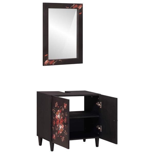 vidaXL Set ormarića za kupaonicu Zidne 2 pcs Čvrsto drvo manga