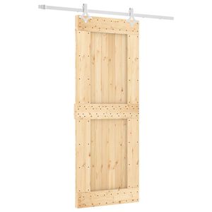 vidaXL Klizna vrata 80 x 210 cm Čvrsta borovina (neobrađena)