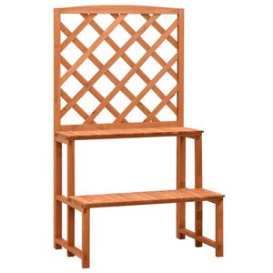 vidaXL Stalak za biljke s re&scaron;etkom narančasti 70x42x120 cm od jelovine