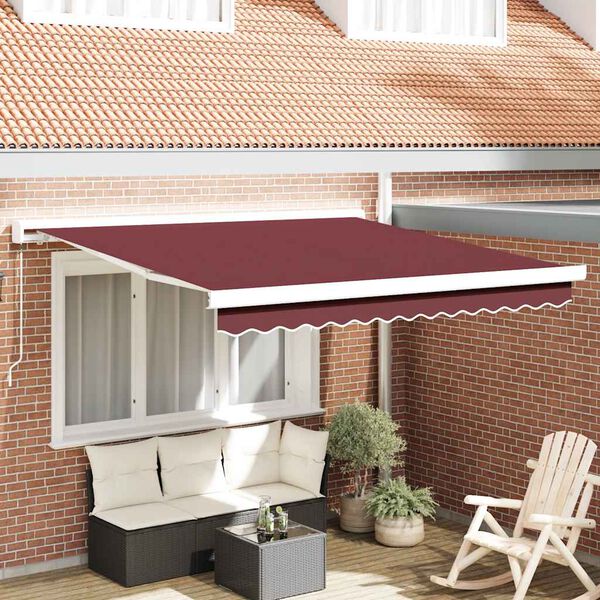 vidaXL Tenda na ručno uvlačenje bordo 300 x 250 cm