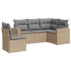 vidaXL 5-dijelni vrtni set sofa s jastucima bež od poliratana