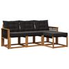 vidaXL Set vanjskih sofa 4 kom. Prirodna i crna