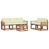 vidaXL Set vanjskih sofa 6 kom. Prirodna i krem