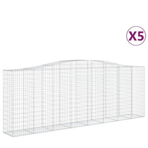 vidaXL Lučne gabionske ko&scaron;are 5 kom 400x50x140/160cm pocinčano željezo