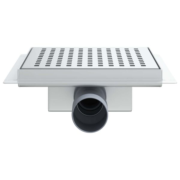 vidaXL Tu&scaron;ni odvod s točkicama Srebrno 20 x 20 cm Nehrđajući čelik 304