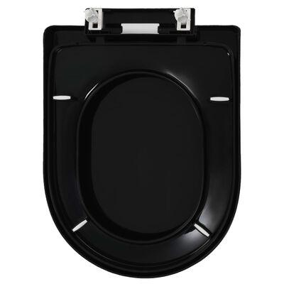 vidaXL Toaletna daska s mekim zatvaranjem i brzim otpuštanjem crna