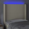 vidaXL LED uzglavlje krem 93 x 16 x 118/128 cm od umjetne kože