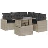 vidaXL 6-dijelni set vrtnih sofa od poliratana s jastucima svjetlosivi