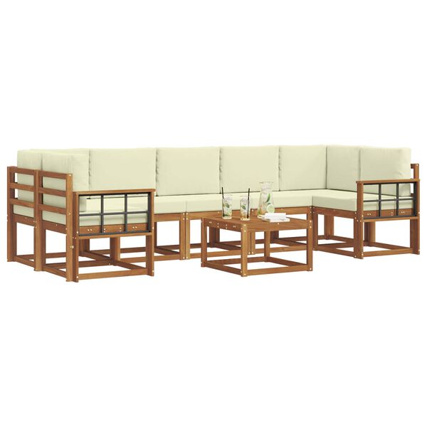 vidaXL Set vanjskih sofa s jastukom 8 pcs Prirodna i krem