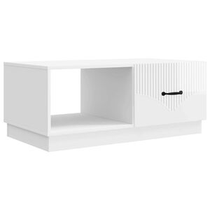 vidaXL Kava Stol Bijela visokog sjaja 90 x 50 x 37 cm