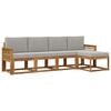 vidaXL Set vanjskih sofa 5 kom. Prirodna i svjetlosiva Poliester
