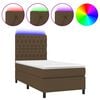 vidaXL Krevet box spring s madracem LED tamnosmeđi 90x190 cm tkanina