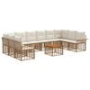 vidaXL Set vanjskih sofa 11 pcs Prirodna i krema bijela Poliester