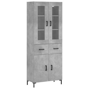 vidaXL Visoka komoda siva betona 69,5x34x180 cm od konstruiranog drva