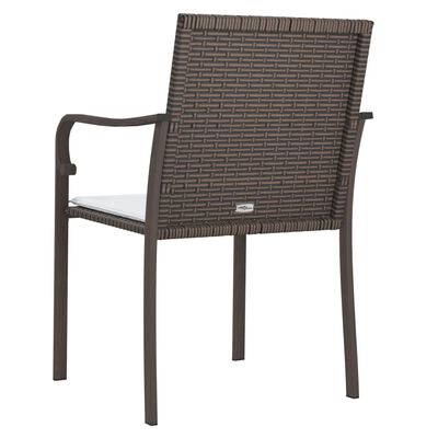 vidaXL Vrtne stolice s jastucima 6 kom smeđe 56x59x84 cm od poliratana