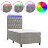 vidaXL Krevet box spring s madracem LED svjetlosivi 90x190 cm bar&scaron;un