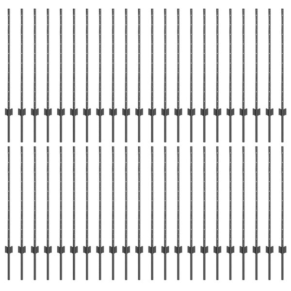 vidaXL Ograde 88 pcs Siva 140 cm Čelik