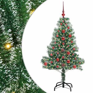 vidaXL Umjetno Božićno Drvo s Snježnim Flokom i LED Svjetlom 120 cm